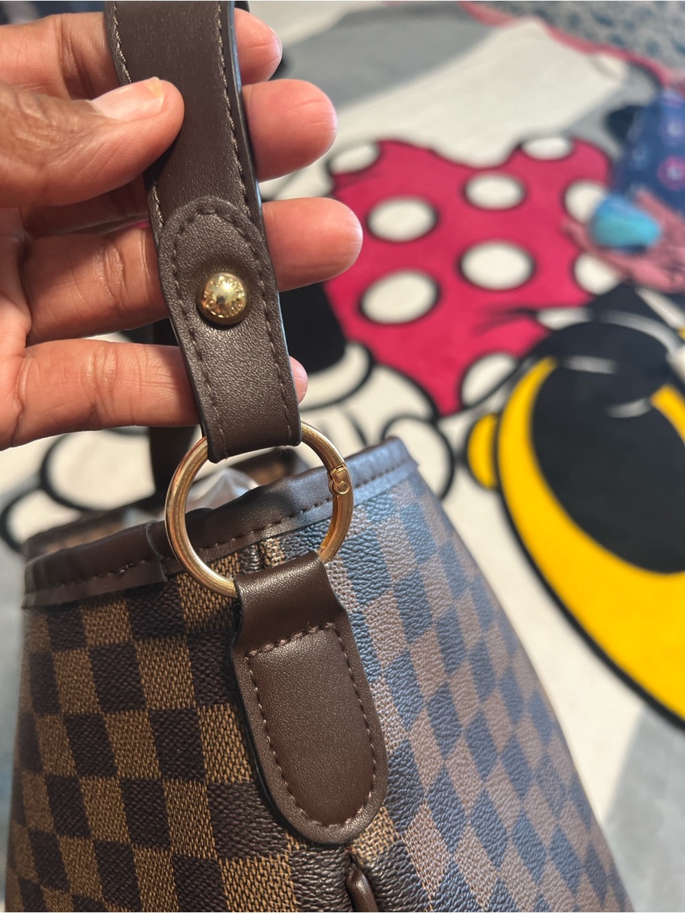 Brown Damier Shoulder Bag - Picture 6 of 9